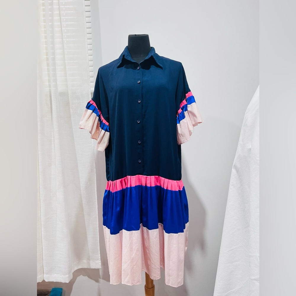 Oversized Pleated Dress
